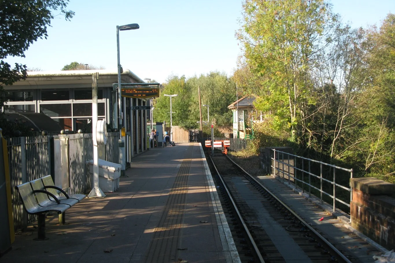 Uckfield station in 2018. It is the end of a single-track branch, and the stretch up to it is the part several weekday trains no longer cover.