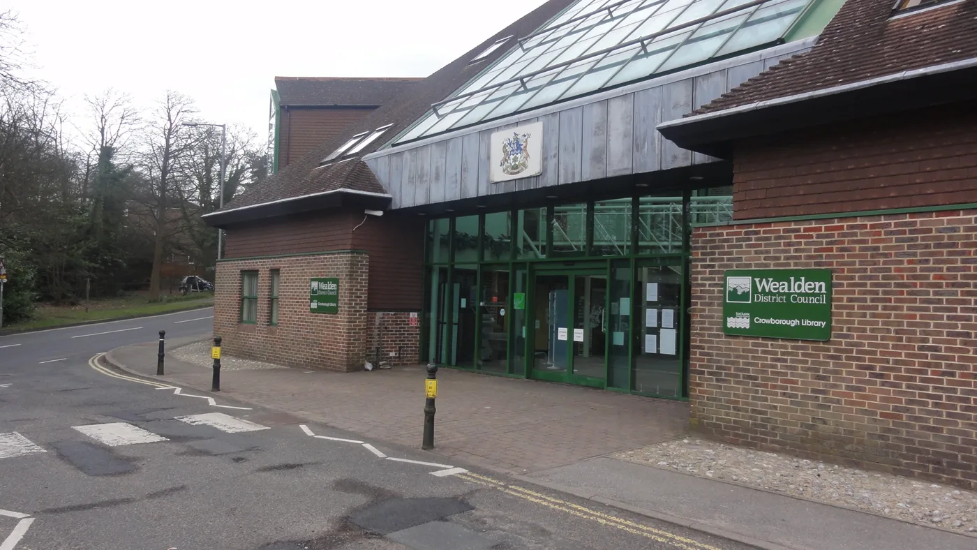 The shared Wealden District Council and Crowborough Library building in Crowborough. The council was due to be abolished in April 2028.